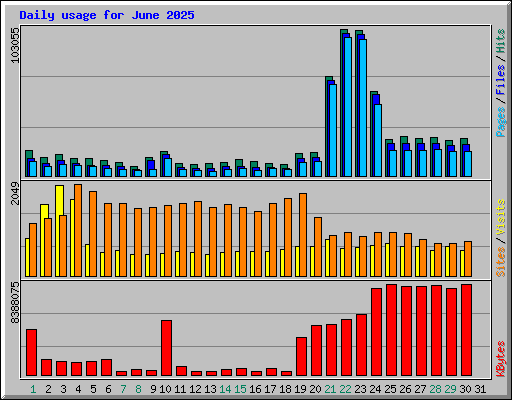 Daily usage for June 2025