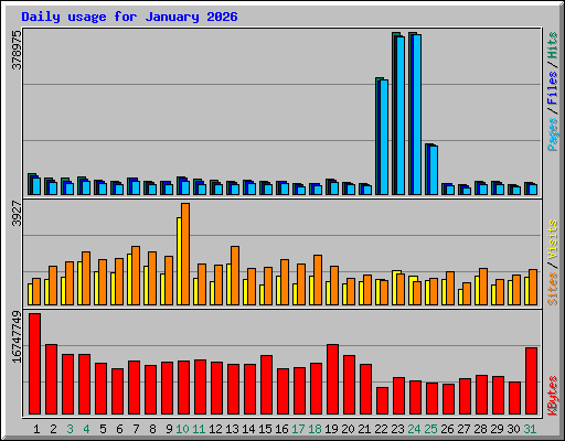 Daily usage for January 2026