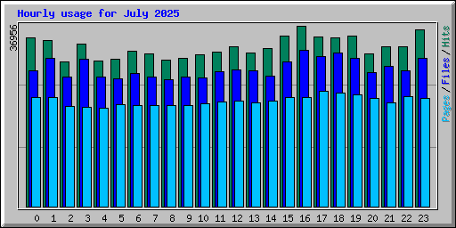 Hourly usage for July 2025